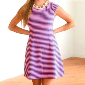 Lilly Pulitzer Briella Fit & Flare Swimp Ottomam Stripe Dress